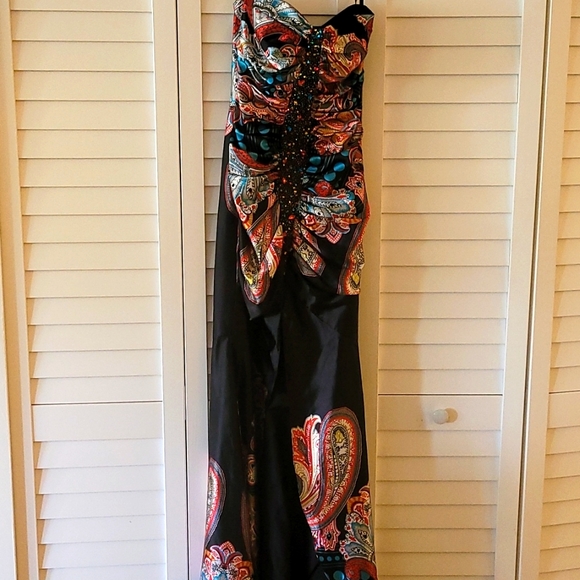 Tiffany Strapless Paisley Gown - Picture 1 of 4